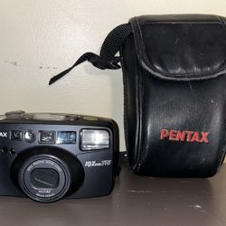 Must Go - Make Me An Offer! Vintage Pentax IQZoom 140 35mm Point & Shoot Film Camera – Fully Functional w/ Case 