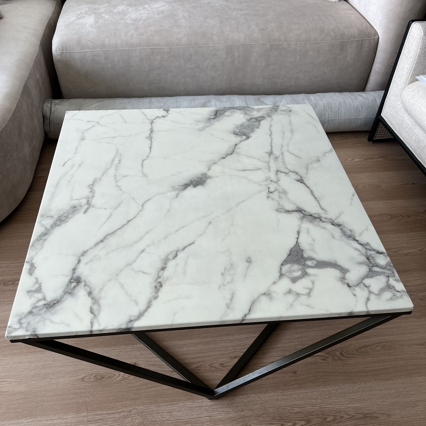 Beautiful Industrial/Modern Coffee Table With Marble 