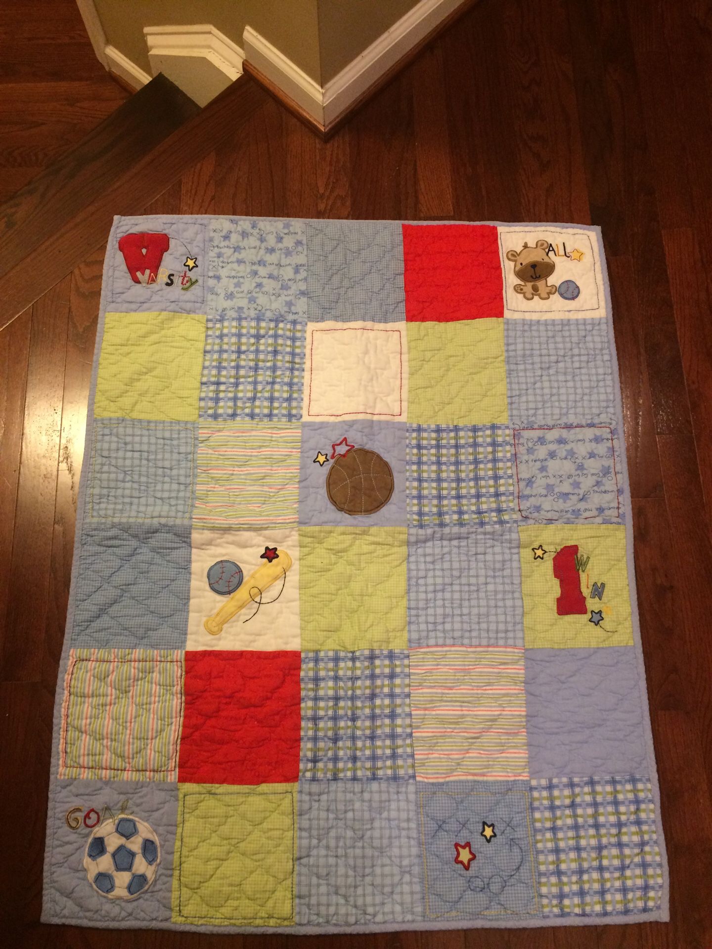 Baby Boy Crib Quilt-Sports Theme-SOLD PPU in TUESDAY