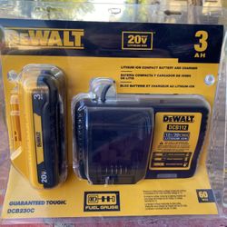 DEWALT 20V MAX Battery Pack with Charger, 3 Ah, Extra Long Run Time (DCB230C)