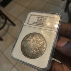 1921 -P Mint Morgan Silver Dollar (Toned)