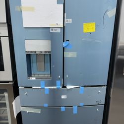 GE Profile Standard-Depth 27.9-cu ft 4 -Door 36-in Wide Smart Compatible French Door Refrigerator with Ice Maker with Water and Ice Dispenser and Door