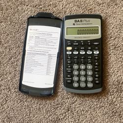 Slightly Used BA2+ Texas Instruments Financial Calculator