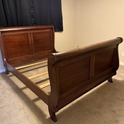 Queen Mahogany Sleigh Bed Frame- Needs Refinished