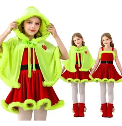 Girls Grinch Christmas Costume Set