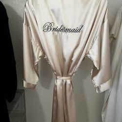 Bridesmaid Satin Champagne Robe
