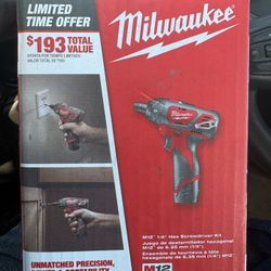 Milwaukee M12 Hex Screwdriver Kit