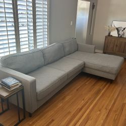 Living Spaces Grey Sectional - 114' Right Chaise