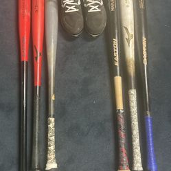 5 Wood Bats , New Balance Metal Spikes And A Fungo