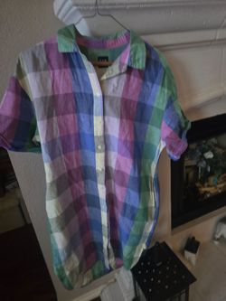 Gap Plaid Short Sleeve Button-Down dress