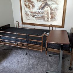 Electric Hospital Bed With Mattress And Table