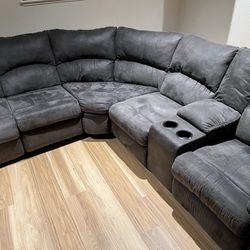 Large Dual Reclining L Shaped Couch 