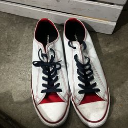 Light Blue And Red Converse 