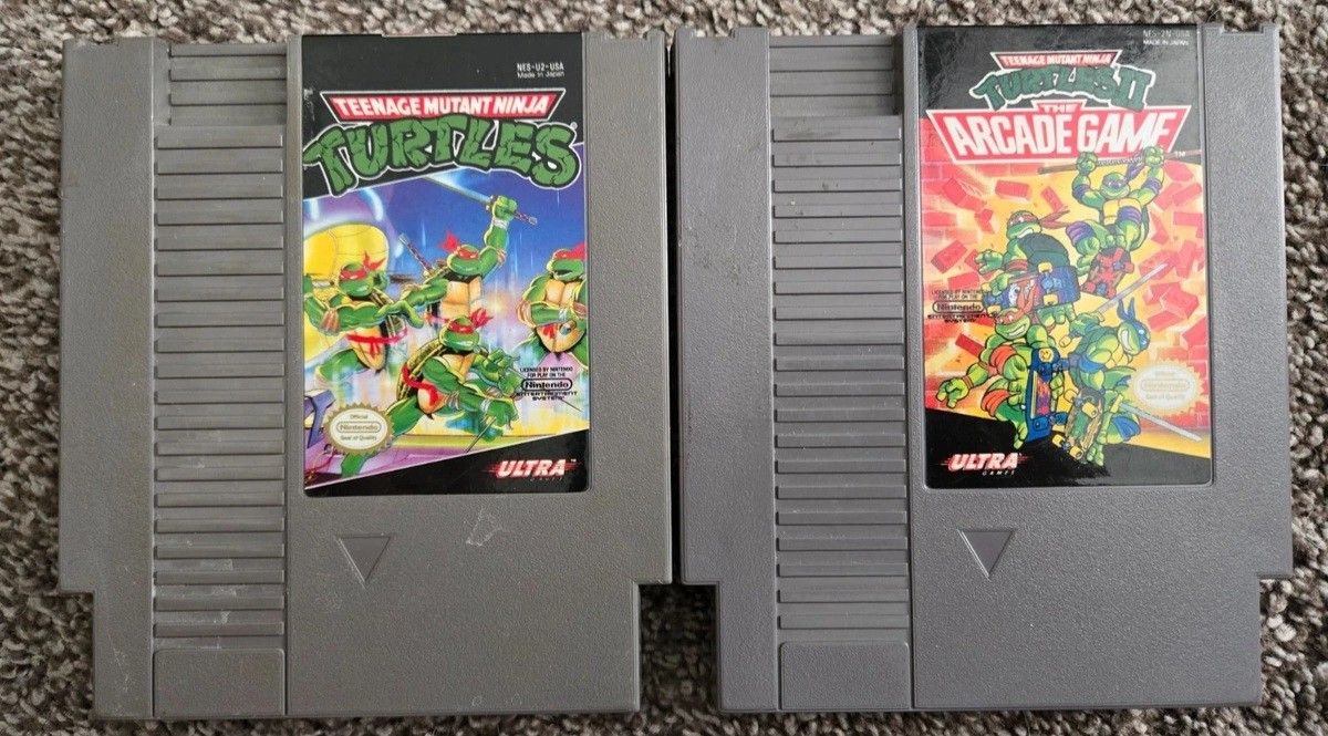 NINTENDO NES: TEENAGE MUTANT NINJA TURTLES & TEENAGE MUTANT NINJA TURTLES II THE ARCADE GAME