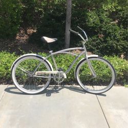 26” Huffy Cranbrook Men’s Light Silver Beach Cruiser 