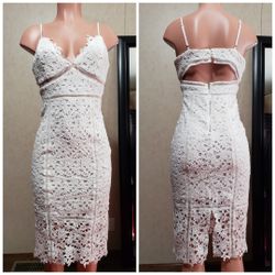 White lace Dress new size S .