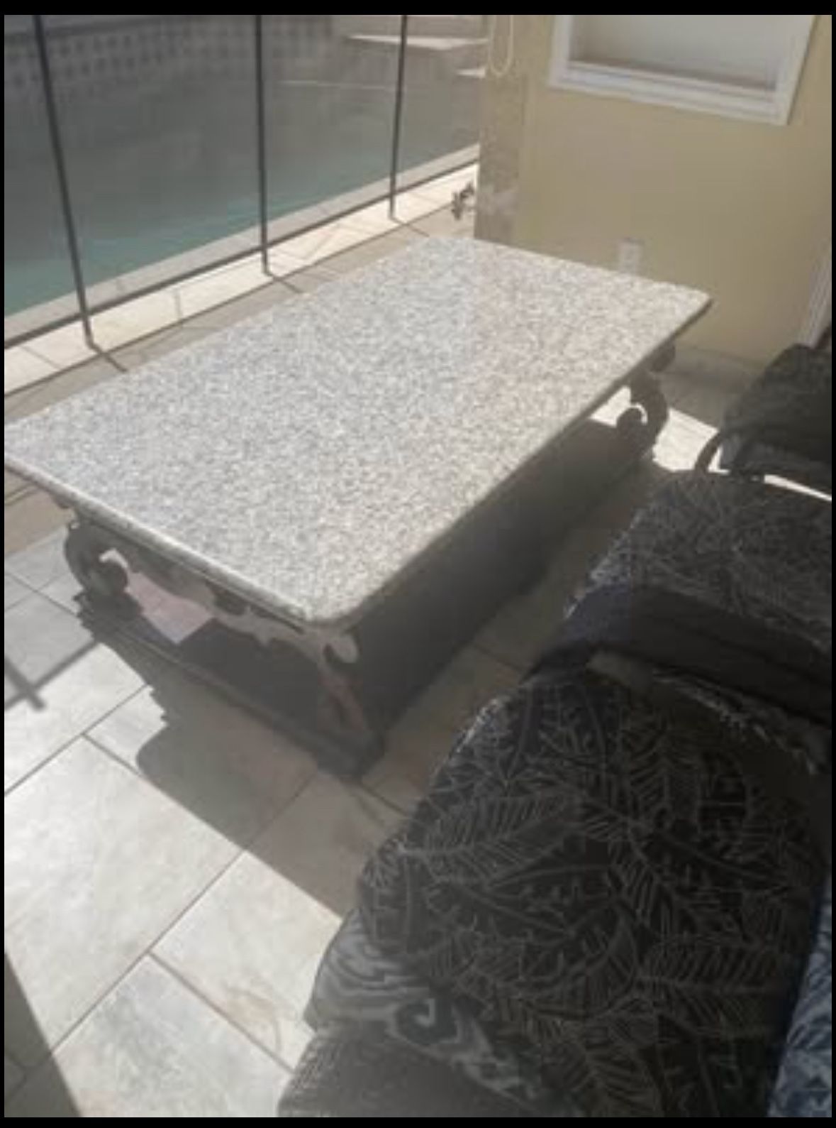 Granite top coffee table