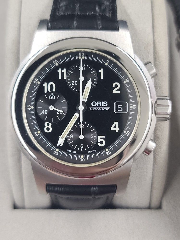 Attactive,Men's Oris 25 Jewels Automatic/Chronograph Big Crown Watch 7511 w/Box.