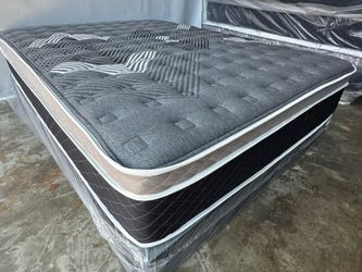 Queen Oasis Thermal Comfort Europillow Top 12inch Matres Andboxspring!!