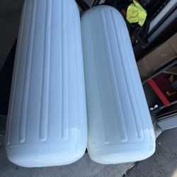 Pair of  Polyform HTM-4 Hole Through Middle Boat Fender 12 X 34 - White