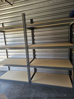 4 Tier Shelving 48 in W x 24 in D American Made Used Heavy Duty Steel Boltless Storage Rack Delivery Available