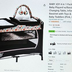 Baby Joy 4 in 1 Pack And Play Portable Baby Played With Bassinet And Diaper Changing Table