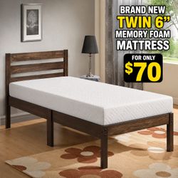 Brand new 6” twin memory foam mattress for $70