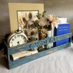 Upcycled Rustic Blue SeaTeak Wall Or Surface Mountable Waterproof Teak Shelf 