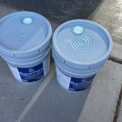 Two White Paint Buckets 