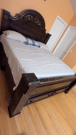 King bed frame with lots of storage