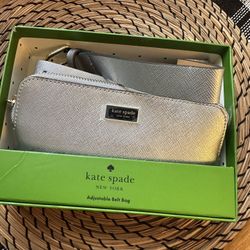 KATE SPADE New York Silver Adjustable Belt Bag