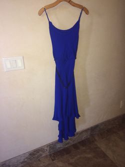 Haute hippie blue high low dress size small. Hundred percent silk