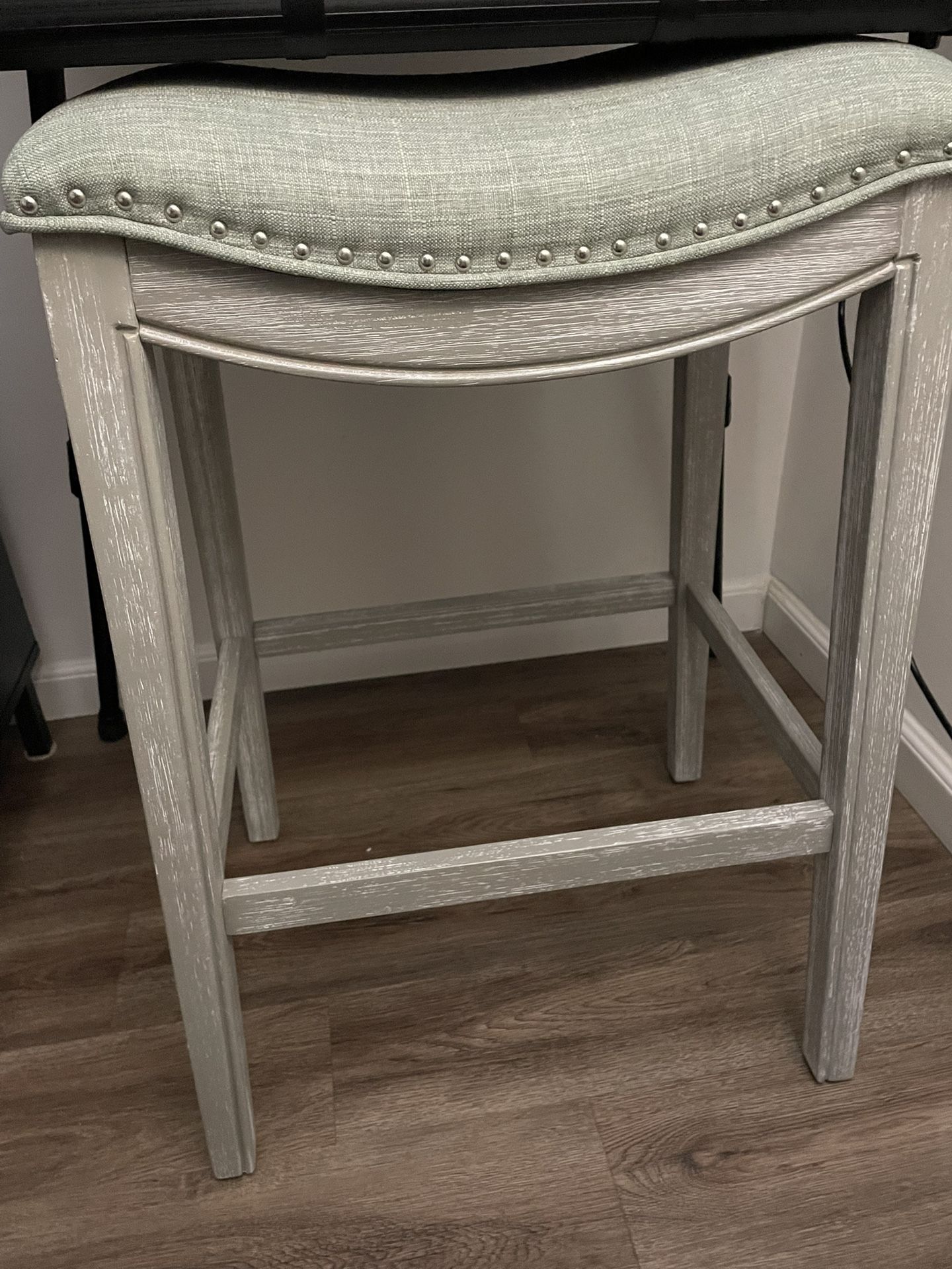 Green And Gray Wood Stool