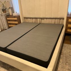 Cali King Bed Frame boucle white wing  