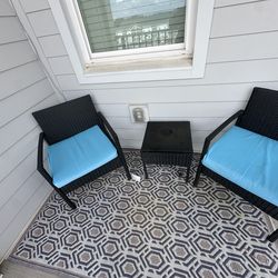 Patio furniture + floor mat