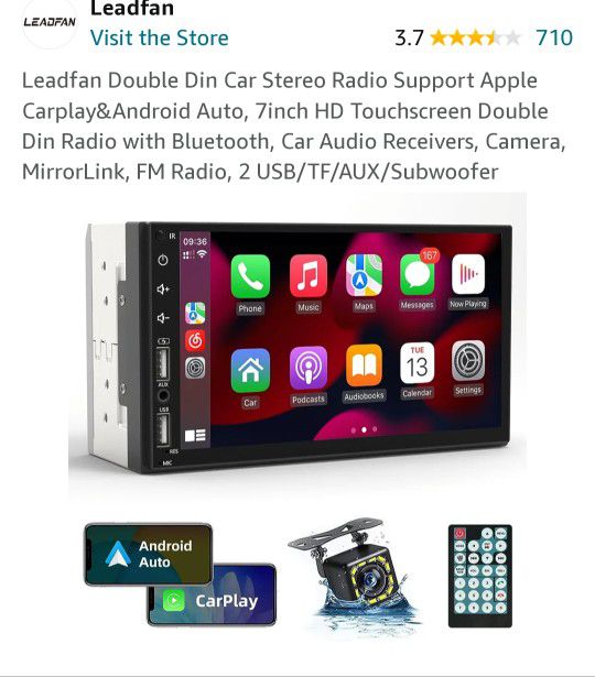 NEW Leadfan 7" double din touch screen car stereo . 