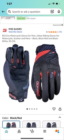 RS3 Evo Motorcycle Gloves for Men, Urban Riding Gloves for Motorcycle, Scooter and More – Black, Black-Red and Black-White