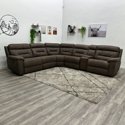Brown Recliner Sectional Couch - Free Delivery