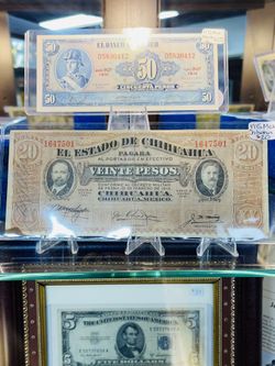 1915 Chihuahua Pesos Billete de México Bill Currency Bank Note