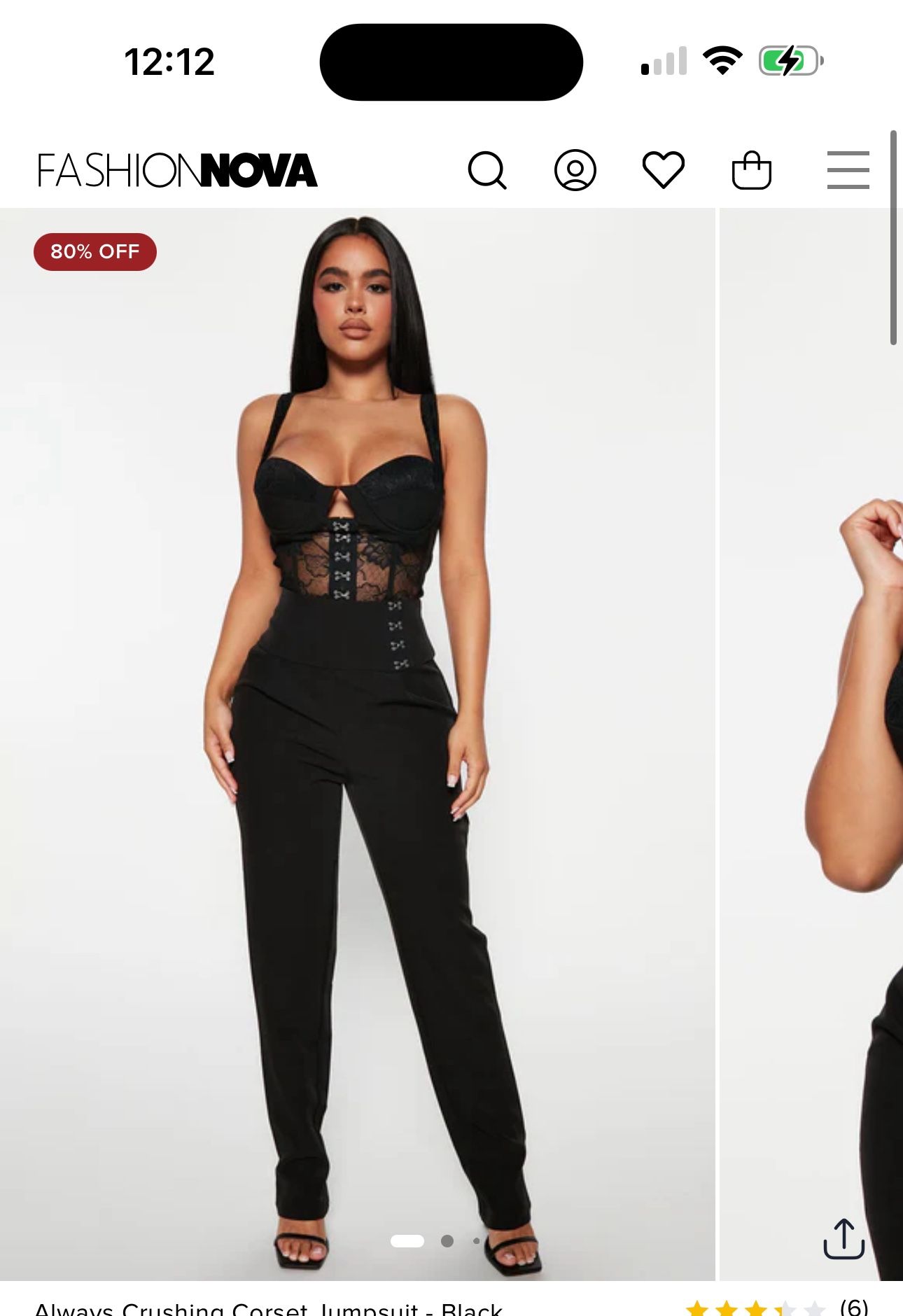 Fashion Nova Black Corset Jumpsuit Size Xsmall
