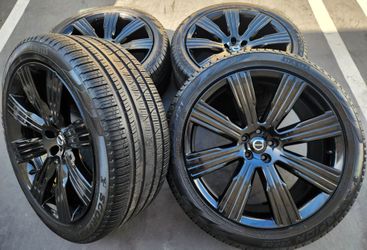 21" Volvo XC90 Gloss Black OEM Wheels And Tires