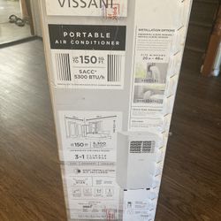 VISSANI 5,000 BTU Portable Air Conditioner for 150 sq. ft. Rooms with Dehumidifier Mode and Remote
