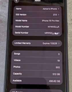 Apple iPhone 16 Pro Max 512GB Black