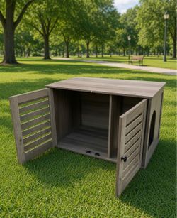 Cat Litter Box Cat House with Doors  PCL003g01