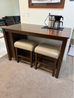 Counter Height Table with Storage and Stools