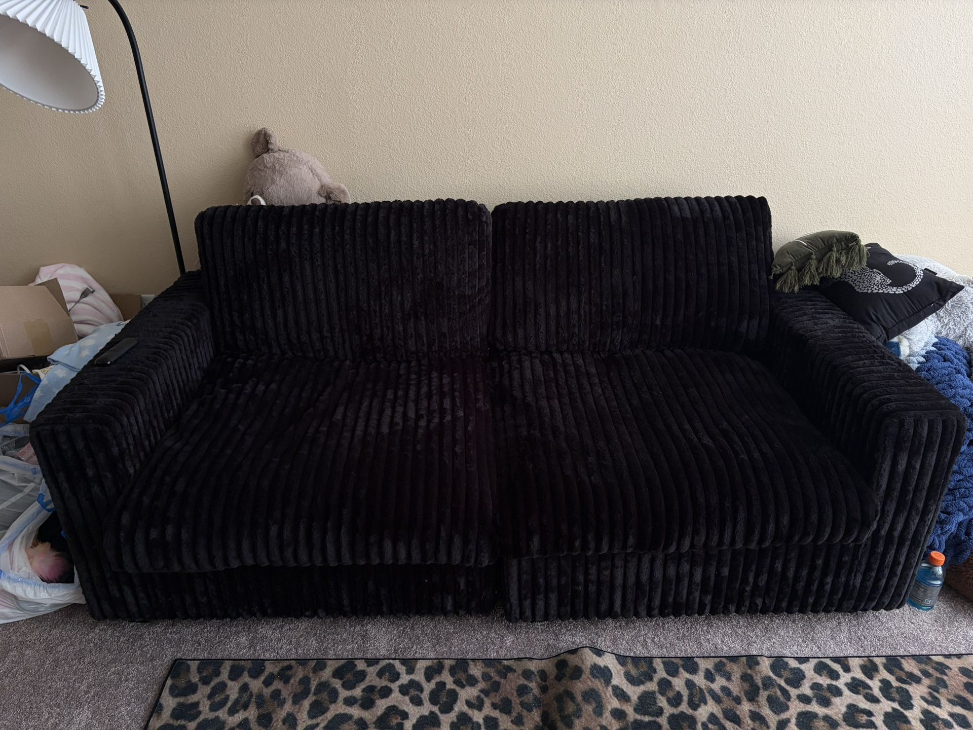 Black Fluffy Couch