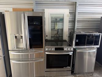 Full kitchen LG complete set stainless steel refrigerator stove microwave dishwasher