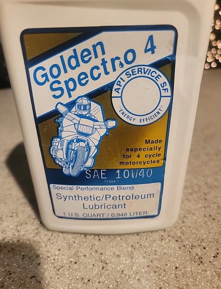 10 FULL Quarts Of Golden Spectro 4 Motorcycle Synthetic Engine Motor Oil. NOS