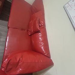 Half Sectional Red Couch