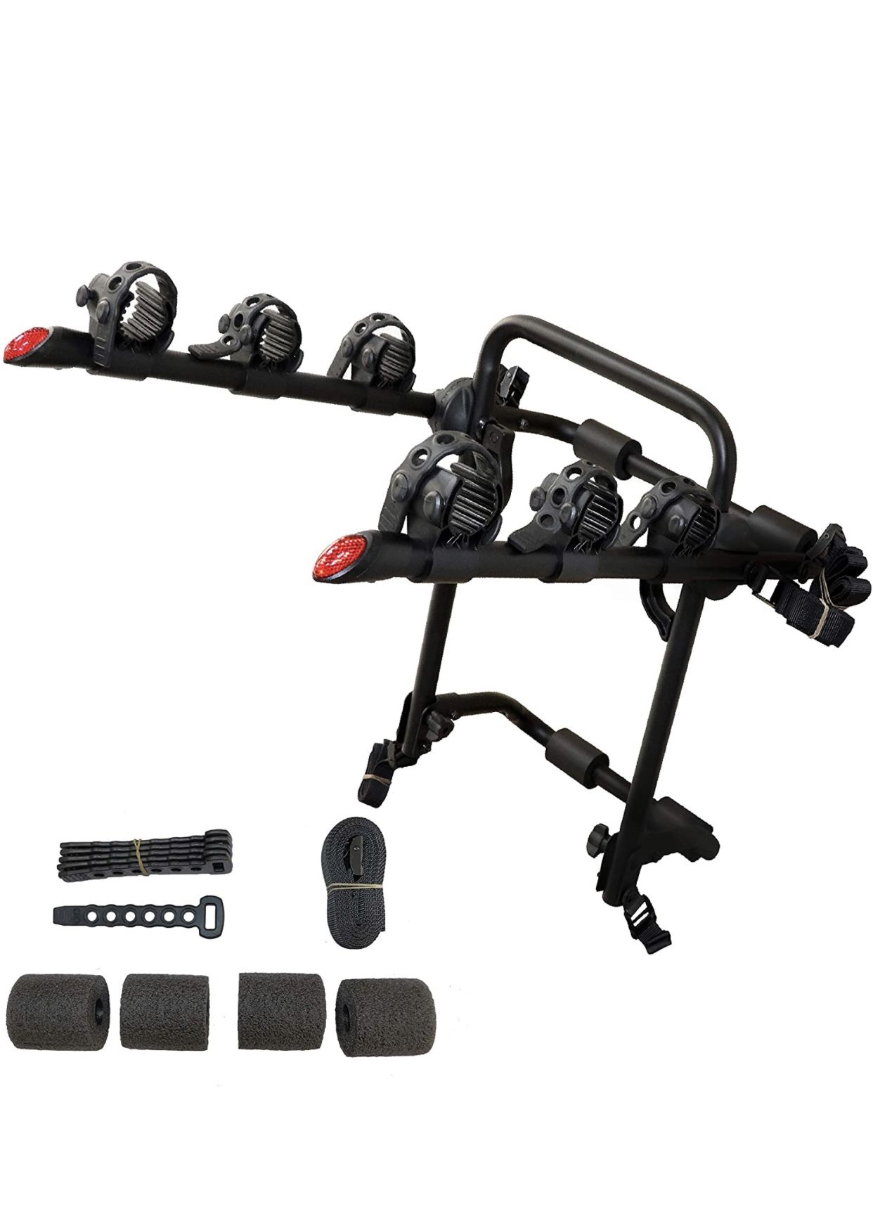 KAC Sport T3 Trunk Mounted 3-Bike Carrier Rack – Quick Release Design - Fits Most Sedans, Hatchbacks, Minivans, and SUVs